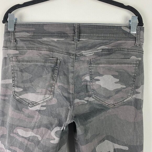 Democracy "Ab" Technology Jeans Womens Size 6 Camo Stretch Jeggings Slit Ankle - Picture 6 of 11